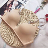 DRUILADY Fashion Seamless Letter Straps Bra Sexy Lingerie Comfort Wireless Bras For Women Underwear Adjustable Push Up Bralette