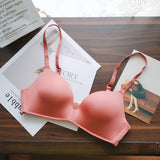 DRUILADY Fashion Seamless Letter Straps Bra Sexy Lingerie Comfort Wireless Bras For Women Underwear Adjustable Push Up Bralette