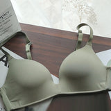 DRUILADY Fashion Seamless Letter Straps Bra Sexy Lingerie Comfort Wireless Bras For Women Underwear Adjustable Push Up Bralette
