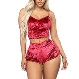2020 Two Pieces Bra Sets Velvet Sexy Underwear Lingerie Sets Ladies Intimates Tops And Pants Sleepwear Babydoll Sets Clothing