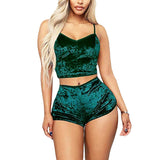 2020 Two Pieces Bra Sets Velvet Sexy Underwear Lingerie Sets Ladies Intimates Tops And Pants Sleepwear Babydoll Sets Clothing