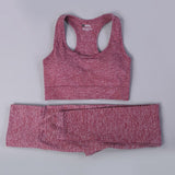 Sexy Sports Suits Seamless Yoga Set Women Fitness Clothing Sportswear Woman Gym Leggings Padded Push-up Strappy Sports Bra