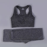 Sexy Sports Suits Seamless Yoga Set Women Fitness Clothing Sportswear Woman Gym Leggings Padded Push-up Strappy Sports Bra