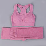 Sexy Sports Suits Seamless Yoga Set Women Fitness Clothing Sportswear Woman Gym Leggings Padded Push-up Strappy Sports Bra