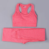 Sexy Sports Suits Seamless Yoga Set Women Fitness Clothing Sportswear Woman Gym Leggings Padded Push-up Strappy Sports Bra