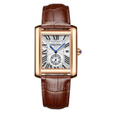 Fashion Lovers Watches Men Women Casual Leather Strap Quartz Watch Elegant Squar Retro Roman Numeral Scale Couple Watch Clock