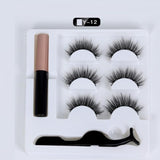 Magnetic faux cils Eyelash liquid eyeliner maquillaje False Eyelashes & Tweezer Set magnetic makeup extension