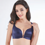 Weseelove Plus Size Sexy Push Up Bra Front Closure Butterfly Brassiere Backless Bralette Breast Seamless Bras for Women D E 120