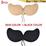 DERUILADY Invisible Silicone Sticky Bras For Women Adhesive Strapless Push Up Bralette Seamless Backless Fly Bra Sexy Lingerie