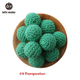 Let's Make 20pc Wooden Teether 16mm Crochet Beads Wooden Crafts DIY Beads For Pacifier Chain Baby Rattle Bead Kids Baby Teether