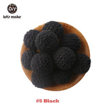 Let's Make 20pc Wooden Teether 16mm Crochet Beads Wooden Crafts DIY Beads For Pacifier Chain Baby Rattle Bead Kids Baby Teether