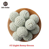 Let's Make 20pc Wooden Teether 16mm Crochet Beads Wooden Crafts DIY Beads For Pacifier Chain Baby Rattle Bead Kids Baby Teether