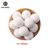 Let's Make 20pc Wooden Teether 16mm Crochet Beads Wooden Crafts DIY Beads For Pacifier Chain Baby Rattle Bead Kids Baby Teether