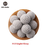 Let's Make 20pc Wooden Teether 16mm Crochet Beads Wooden Crafts DIY Beads For Pacifier Chain Baby Rattle Bead Kids Baby Teether