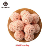 Let's Make 20pc Wooden Teether 16mm Crochet Beads Wooden Crafts DIY Beads For Pacifier Chain Baby Rattle Bead Kids Baby Teether