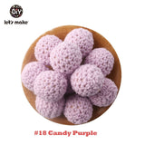 Let's Make 20pc Wooden Teether 16mm Crochet Beads Wooden Crafts DIY Beads For Pacifier Chain Baby Rattle Bead Kids Baby Teether