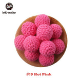 Let's Make 20pc Wooden Teether 16mm Crochet Beads Wooden Crafts DIY Beads For Pacifier Chain Baby Rattle Bead Kids Baby Teether