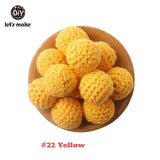 Let's Make 20pc Wooden Teether 16mm Crochet Beads Wooden Crafts DIY Beads For Pacifier Chain Baby Rattle Bead Kids Baby Teether
