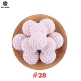 Let's Make 20pc Wooden Teether 16mm Crochet Beads Wooden Crafts DIY Beads For Pacifier Chain Baby Rattle Bead Kids Baby Teether