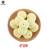 Let's Make 20pc Wooden Teether 16mm Crochet Beads Wooden Crafts DIY Beads For Pacifier Chain Baby Rattle Bead Kids Baby Teether