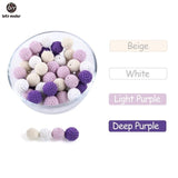 Let's Make 20pc Wooden Teether 16mm Crochet Beads Wooden Crafts DIY Beads For Pacifier Chain Baby Rattle Bead Kids Baby Teether
