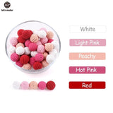 Let's Make 20pc Wooden Teether 16mm Crochet Beads Wooden Crafts DIY Beads For Pacifier Chain Baby Rattle Bead Kids Baby Teether