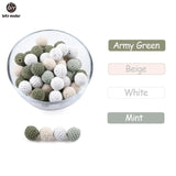 Let's Make 20pc Wooden Teether 16mm Crochet Beads Wooden Crafts DIY Beads For Pacifier Chain Baby Rattle Bead Kids Baby Teether