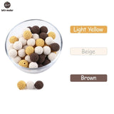 Let's Make 20pc Wooden Teether 16mm Crochet Beads Wooden Crafts DIY Beads For Pacifier Chain Baby Rattle Bead Kids Baby Teether