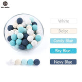 Let's Make 20pc Wooden Teether 16mm Crochet Beads Wooden Crafts DIY Beads For Pacifier Chain Baby Rattle Bead Kids Baby Teether