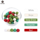 Let's Make 20pc Wooden Teether 16mm Crochet Beads Wooden Crafts DIY Beads For Pacifier Chain Baby Rattle Bead Kids Baby Teether