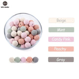 Let's Make 20pc Wooden Teether 16mm Crochet Beads Wooden Crafts DIY Beads For Pacifier Chain Baby Rattle Bead Kids Baby Teether
