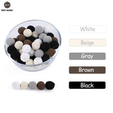 Let's Make 20pc Wooden Teether 16mm Crochet Beads Wooden Crafts DIY Beads For Pacifier Chain Baby Rattle Bead Kids Baby Teether