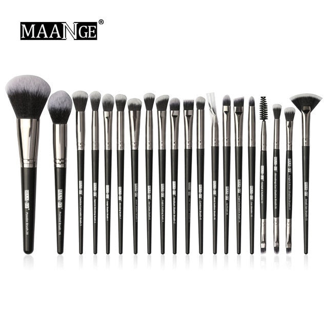 MAANGE Pro 12/18/20 pcs Makeup brushes set + Bag + Sponge Beauty Powder Foundation Eyeshadow Make up Brush With Natural Hair
