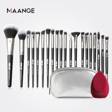 MAANGE Pro 12/18/20 pcs Makeup brushes set + Bag + Sponge Beauty Powder Foundation Eyeshadow Make up Brush With Natural Hair