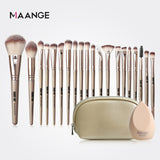 MAANGE Pro 12/18/20 pcs Makeup brushes set + Bag + Sponge Beauty Powder Foundation Eyeshadow Make up Brush With Natural Hair