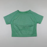Solid Color Vital Seamless Yoga Shirt Women Fitness Short Sleeve Crop Top Workout Tops Gym Clothes Sportswear Running T-shirts