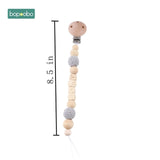 Baby Toy Wooden Pram Clip Baby Mobile Pram Personalize Silicone Bead Pacifier Chain Chewable Silicone Rattle Baby Wooden Teether