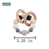 Baby Toy Wooden Pram Clip Baby Mobile Pram Personalize Silicone Bead Pacifier Chain Chewable Silicone Rattle Baby Wooden Teether