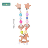 Baby Toy Wooden Pram Clip Baby Mobile Pram Personalize Silicone Bead Pacifier Chain Chewable Silicone Rattle Baby Wooden Teether