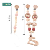 Baby Toy Wooden Pram Clip Baby Mobile Pram Personalize Silicone Bead Pacifier Chain Chewable Silicone Rattle Baby Wooden Teether