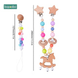 Baby Toy Wooden Pram Clip Baby Mobile Pram Personalize Silicone Bead Pacifier Chain Chewable Silicone Rattle Baby Wooden Teether