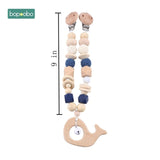 Baby Toy Wooden Pram Clip Baby Mobile Pram Personalize Silicone Bead Pacifier Chain Chewable Silicone Rattle Baby Wooden Teether