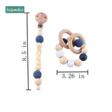 Baby Toy Wooden Pram Clip Baby Mobile Pram Personalize Silicone Bead Pacifier Chain Chewable Silicone Rattle Baby Wooden Teether