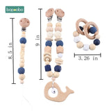 Baby Toy Wooden Pram Clip Baby Mobile Pram Personalize Silicone Bead Pacifier Chain Chewable Silicone Rattle Baby Wooden Teether