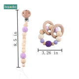 Baby Toy Wooden Pram Clip Baby Mobile Pram Personalize Silicone Bead Pacifier Chain Chewable Silicone Rattle Baby Wooden Teether