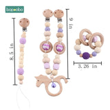 Baby Toy Wooden Pram Clip Baby Mobile Pram Personalize Silicone Bead Pacifier Chain Chewable Silicone Rattle Baby Wooden Teether