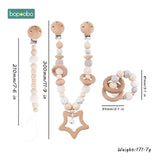 Baby Toy Wooden Pram Clip Baby Mobile Pram Personalize Silicone Bead Pacifier Chain Chewable Silicone Rattle Baby Wooden Teether