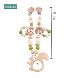 Baby Toy Wooden Pram Clip Baby Mobile Pram Personalize Silicone Bead Pacifier Chain Chewable Silicone Rattle Baby Wooden Teether