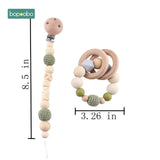Baby Toy Wooden Pram Clip Baby Mobile Pram Personalize Silicone Bead Pacifier Chain Chewable Silicone Rattle Baby Wooden Teether