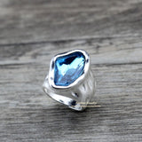 Anslow Original Design Fashion Jewelry  Vintage Irregular Crystal Couples Love Rings For Women Valentine's Day Gift  LOW0042AR